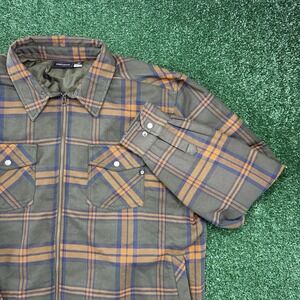 Marmot Men's Plaid‎ Full Zip Insulated Rugged Outdoor Wear Jacket 2XL XXL Green